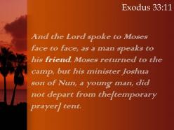 Exodus 33 11 his young aide joshua son powerpoint church sermon