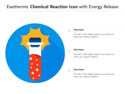 Exothermic chemical reaction icon with energy release
