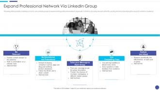 Expand Professional Network Via Linkedin Group Linkedin Marketing For Startups Ppt Brochure