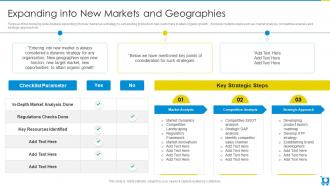 Expanding Into New Markets And Geographies Cross Selling And Upselling Playbook