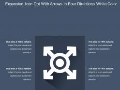 Expansion icon dot with arrows in four directions white color