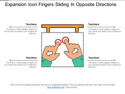Expansion icon fingers sliding in opposite directions