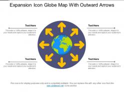 Expansion icon globe map with outward arrows