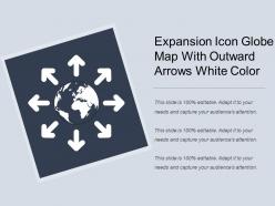 Expansion icon globe map with outward arrows white color