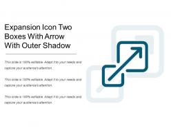 Expansion icon two boxes with arrow with outer shadow
