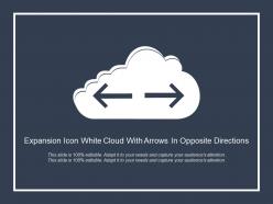 Expansion icon white cloud with arrows in opposite directions