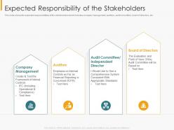 Expected responsibility of the stakeholders financial internal controls and audit solutions