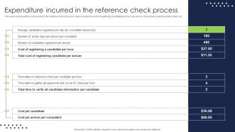 Expenditure Incurred In The Reference Check Process