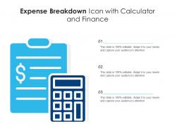 Expense breakdown icon with calculator and finance