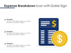 Expense breakdown icon with dollar sign