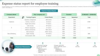 Expense Status Report For Employee Training