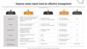 Expense Status Report Tools For Effective Management