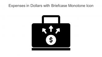 Expenses In Dollars With Briefcase Monotone Icon In Powerpoint Pptx Png And Editable Eps Format