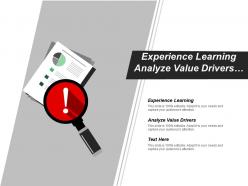 Experience learning analyze value drivers set measurement targets cpb