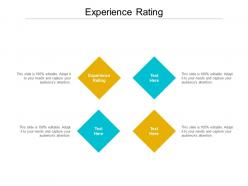 Experience rating ppt powerpoint presentation show background images cpb