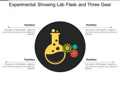 Experimental showing lab flask and three gear