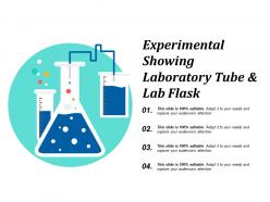 Experimental showing laboratory tube and lab flask