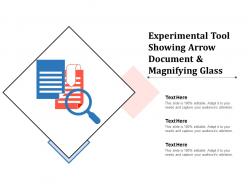 Experimental tool showing arrow document and magnifying glass