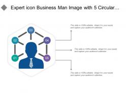 Expert Icon Business Man Image With 5 Circular Points