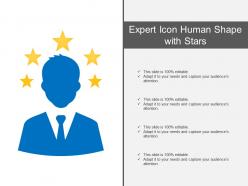 Expert icon human shape with stars