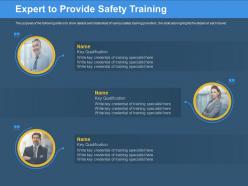 Expert to provide safety training each trainer ppt powerpoint presentation icon professional