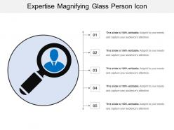 Expertise magnifying glass person icon