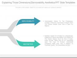 Explaining those dimensions serviceability aesthetics ppt slide templates