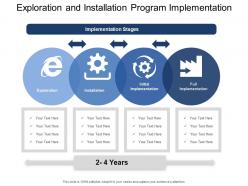 Exploration and installation program implementation