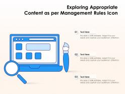 Exploring appropriate content as per management rules icon