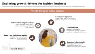 Exploring Growth Drivers For Fashion Business Fashion Startup Business Plan BP SS