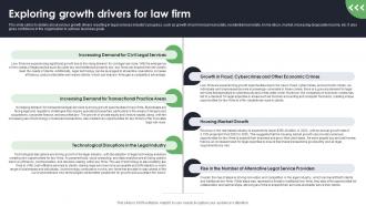 Exploring Growth Drivers For Law Firm Start Up Law Office Business Plan BP SS