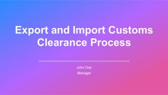Export And Import Customs Clearance Shipping Process PPT Sample AT