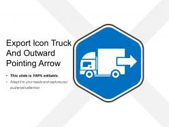 Export icon truck and outward pointing arrow