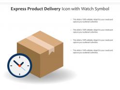 Express product delivery icon with watch symbol