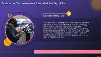 Extended Reality In Metaverse Training Ppt