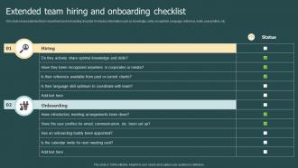 Extended Team Hiring And Onboarding Checklist