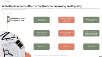 Extensive Business Strategy Activities To Receive Effective Feedback For Improving Audit Strategy SS V