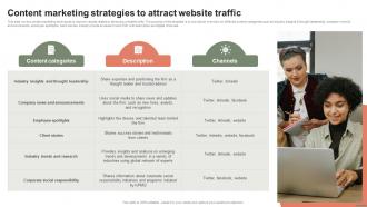 Extensive Business Strategy Content Marketing Strategies To Attract Website Traffic Strategy SS V