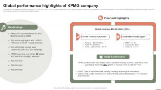 Extensive Business Strategy Global Performance Highlights Of KPMG Company Strategy SS V
