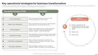 Extensive Business Strategy Key Operational Strategies For Business Transformation Strategy SS V