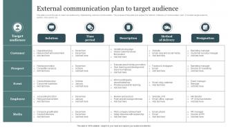External Communication Plan To Target Audience