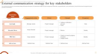 External Communication Strategy For Key Stakeholders