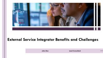 External Service Integrator Benefits And Challenges PPT Mockup AT