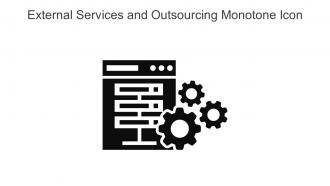 External Services And Outsourcing Monotone Icon In Powerpoint Pptx Png And Editable Eps Format