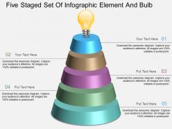 Ey five staged set of infographic element and bulb powerpoint template