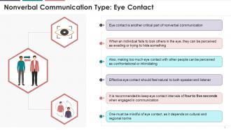 Eye Contact In Nonverbal Communication Training Ppt