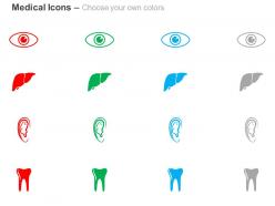 Eye ear liver tooth care techniques ppt icons graphics