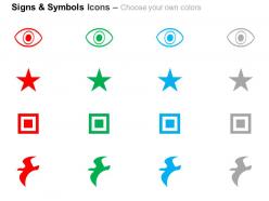 Eye star square bird ppt icons graphics