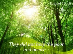 Ezekiel 16 49 they did not help the poor powerpoint church sermon