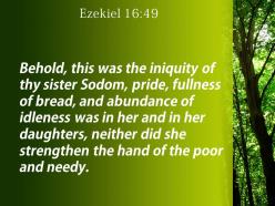 Ezekiel 16 49 they did not help the poor powerpoint church sermon